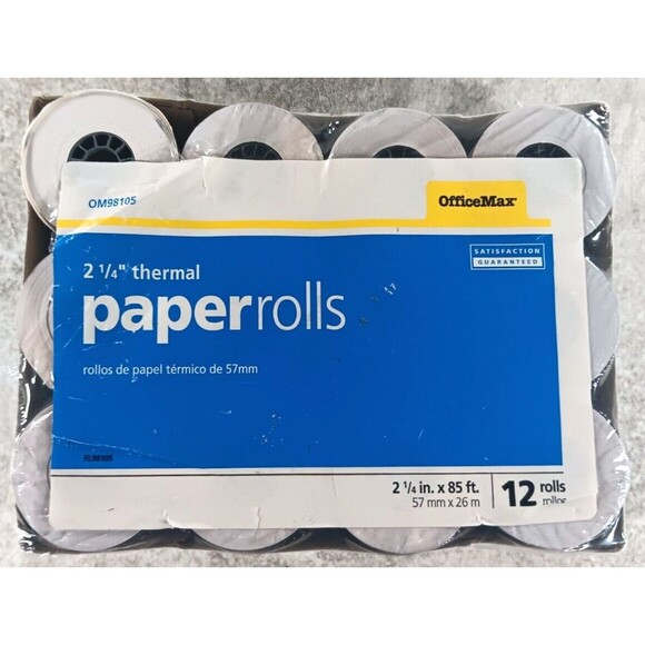 Thermal Paper 2-1/4" x 85 ft Sealed New OfficeMax - Picture 1 of 3